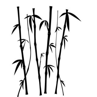 Bamboo Vinyl Wall Sticker Decal (Glossy blackDimensions 25 inches wide x 35 inches long )