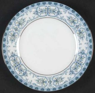 Noritake Burlington Bread & Butter Plate, Fine China Dinnerware   Blue Feather &