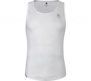 Mens K Swiss Accomplish Singlet   White/White Athletic Apparel