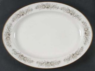 Noritake Virginia 16 Oval Serving Platter, Fine China Dinnerware   Taupe/Gray F