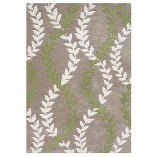 Hand carved Alliyah Hand Made Warm Taupe Wool Blend Rug (8 X 10)