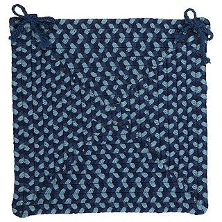 Set of 4 Montego Braided Chair Pads, Blue