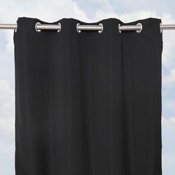 Sunbrella Bay View Black 84 inch Outdoor Curtain Panel (Black Materials Sunbrella FabricWeatherproof Dimensions 84 inches x 50 inchesWeight 2 pounds  )