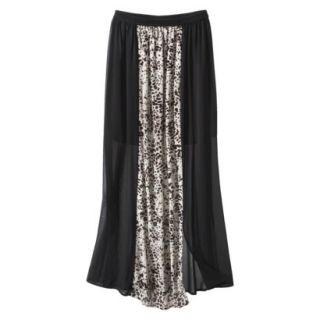 AMBAR Womens Leopard Print Skirt   Ebony XL
