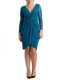 Twisted Front Dress   Teal
