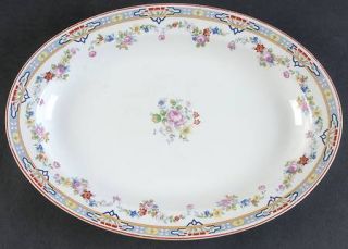 Grindley Dresden 11 Oval Serving Platter, Fine China Dinnerware   Multicolor Fl