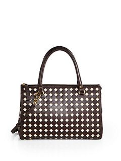 Marni Laser Cut Leather Tote   Brown