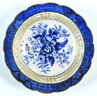 Booths 3252 Saucer, Fine China Dinnerware   Silicon,Blue Rim&Floral Center,Scall