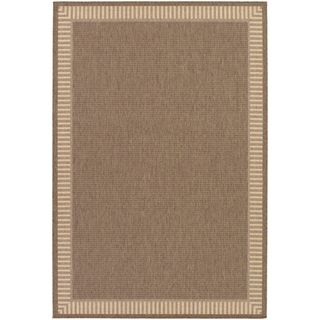 Recife Wicker Stitch Cocoa/ Natural Rug (53 X 76) (CocoaSecondary colors NaturalPattern BorderTip We recommend the use of a non skid pad to keep the rug in place on smooth surfaces.All rug sizes are approximate. Due to the difference of monitor colors,