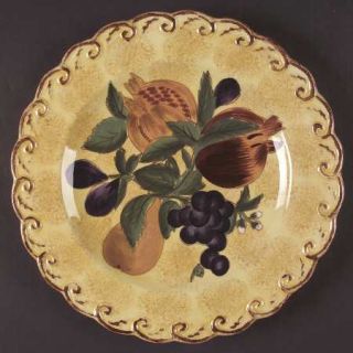 Pompeii Dinner Plate, Fine China Dinnerware   Raymond Waites,Fruits,Yellow Or Bl