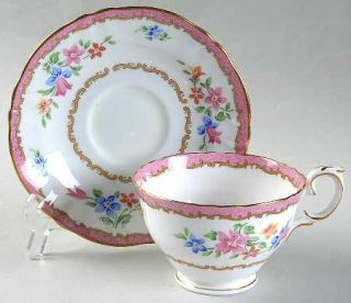 Crown Staffordshire F16165 Footed Cup & Saucer Set, Fine China Dinnerware   Flor