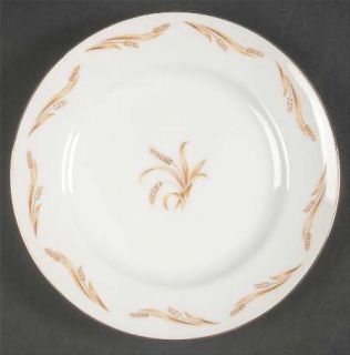 Abalone Golden Grain Bread & Butter Plate, Fine China Dinnerware   Tan Wheat On