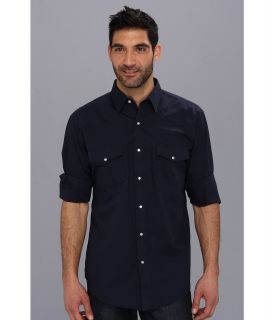 Roper 9152C2   Solid Broadcloth  Navy Mens Long Sleeve Button Up (Blue)