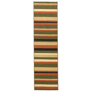 Stripes Green Non skid Rug (1 8 X 411)