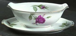 Sango Monterey Gravy Boat with Attached Underplate, Fine China Dinnerware   Larg