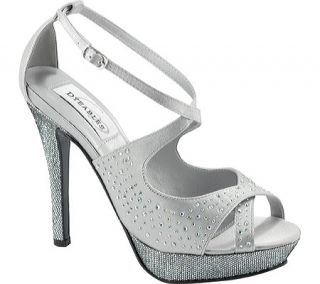 Womens Dyeables Sonya   Silver Satin Prom Shoes