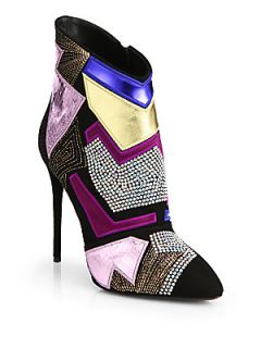Giuseppe Zanotti Patches Mixed Media Ankle Boots   Color