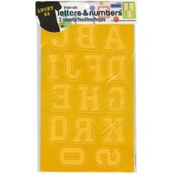 Soft Flock Letters and Numbers 1 3/4 Collegiate  Gold 3/sheets