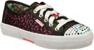 Girls Skechers Twinkle Toes Club Twinkle Road Trippers   Black/Pink Casual Shoe
