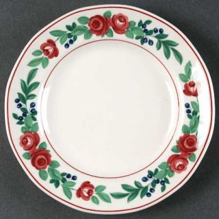 Adams China Bridgwater Bread & Butter Plate, Fine China Dinnerware   Red Roses,