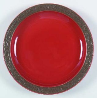 Sango Rustic Cranberry 12 Chop Plate/Round Platter, Fine China Dinnerware   Red