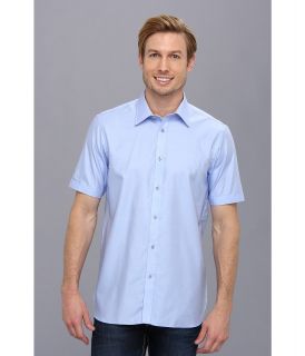 Report Collection S/S Solid Shirt Mens Short Sleeve Button Up (Blue)