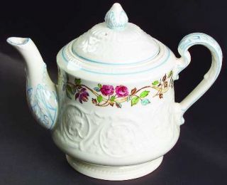 Wedgwood Argyle Teapot & Lid, Fine China Dinnerware   Patrician Shape,Flowers,Ye
