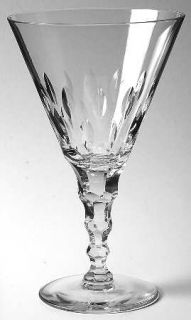 Duncan & Miller Splendor Water Goblet   Stem #D15, Cut Verticals On Bowl