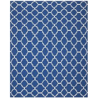 Safavieh Handwoven Moroccan Dhurrie Dark Blue Wool Area Rug (9 X 12)