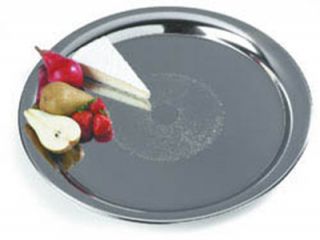 Carlisle 22 Round Serving Tray   Embossed, 18/8 Stainless