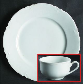 Thomas Tho4 Dinner Plate, Fine China Dinnerware   All White,Scalloped