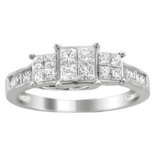 1 CT.T.W. Diamond Ring in 14K White Gold   Size 7.5
