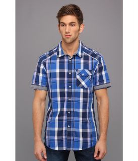 Marc Ecko Cut & Sew Nightshade Shirt Mens Short Sleeve Button Up (Blue)