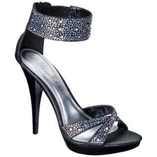 Womens De Blossom Silvia Ankle Strap High Heel Sandal   Black 7.5