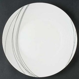 Mikasa Unraveled Dinner Plate, Fine China Dinnerware   Gourmet B,Black Lines,Emb
