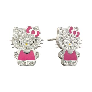 Hello Kitty Crystal Earrings Stainless Steel, Girls