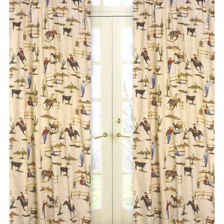 Wild West Cowboy And Horses 84 inch Curtain Panel Pair