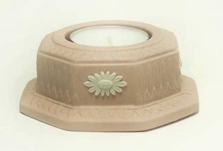 Wedgwood Cream Color On Pink Jasperware Tea Light Candleholder, Fine China Dinne