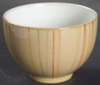 Denby Langley Caramel Stripes Individual Dip Bowl/Plate, Fine China Dinnerware  