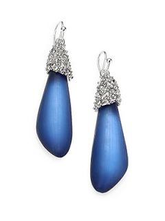 Alexis Bittar Winter Deco Lucite & Swarovski Crystal Drop Earrings   Ocean Blue 