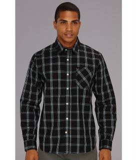 Volcom Why Factor Plaid L/S Mens Long Sleeve Button Up (Black)