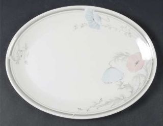 Royal Doulton Brompton 13 Oval Serving Platter, Fine China Dinnerware   Pink/Bl