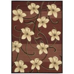 Nourison Hand hooked Red Paradise Floral Rug (73 X 93)