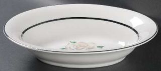 Embassy (American) Gray Rose 10 Oval Vegetable Bowl, Fine China Dinnerware   Wh