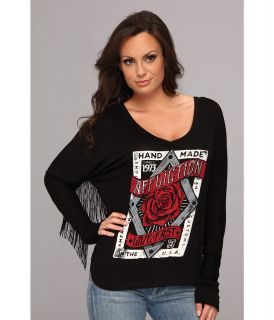Affliction Bed Of Roses L/S Top Womens T Shirt (Black)