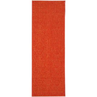 Indoor/ Outdoor St. Barts Red Runner (24 X 67) (RedPattern FloralMeasures 0.25 inch thickTip We recommend the use of a non skid pad to keep the rug in place on smooth surfaces.All rug sizes are approximate. Due to the difference of monitor colors, some 