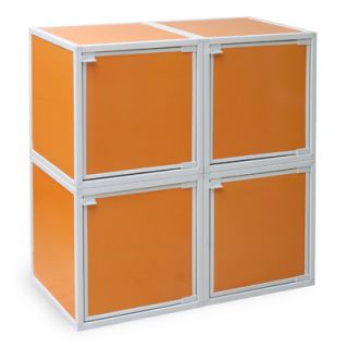 Way Basics 4 Cube Modular Storage Box WB BOX4 Color Orange