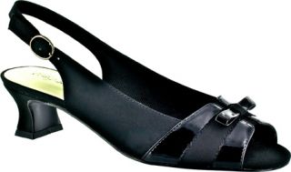 Womens Easy Street Alder   Black Peau/Patent Low Heel Shoes