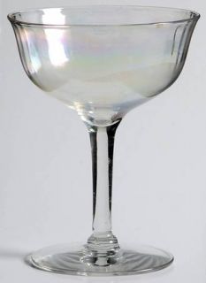 Unknown Crystal Unk1874 Champagne/Tall Sherbet   Narrow Optic,Iridescent Bowl,Sm