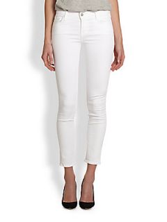 J Brand Mid Rise Skinny Jeans   White